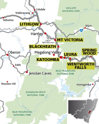 Blue Mountains region map